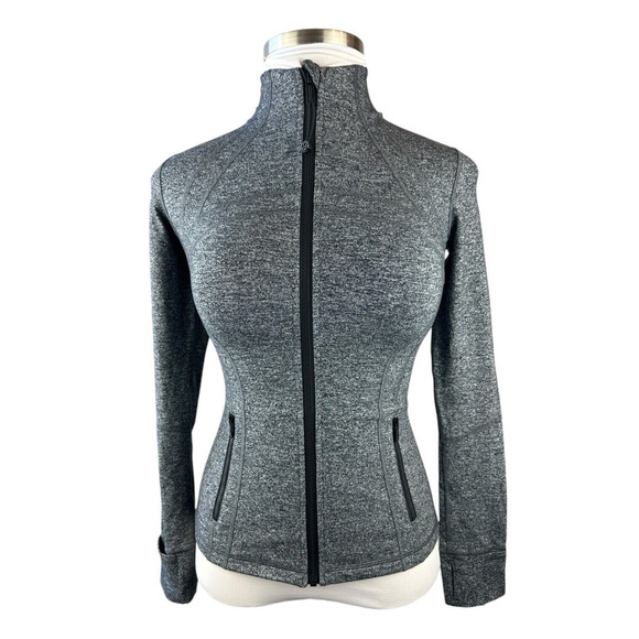 Lululemon Define Jacket Full Zip Luon Knit Heathered Black Women’s Size 6 EUC - Picture 3 of 16